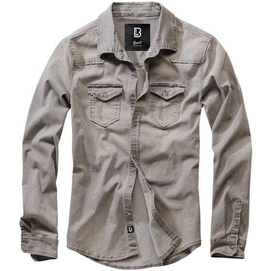 Camisa vaquera Brandit Riley en Grey Denim