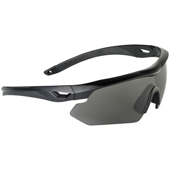 Gafas de sol Swiss Eye Nighthawk con lentes ahumadas + naranjas + transparentes y montura de goma en negro