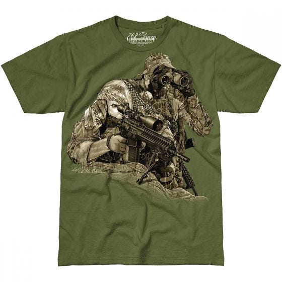 Camiseta 7.62 Design Lightning's Hand en Military Green