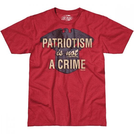 Camiseta 7.62 Design Patriotism is not a Crime en Scarlet Heather