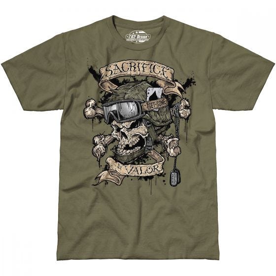 Camiseta 7.62 Design Sacrifice & Valor en Military Green