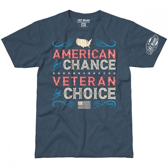 Camiseta 7.62 Design Veteran By Choice American en Indigo