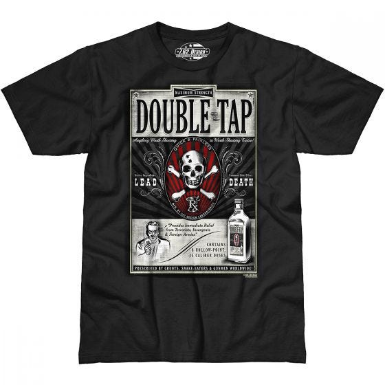 Camiseta negra, diseño Double Tap 7.62