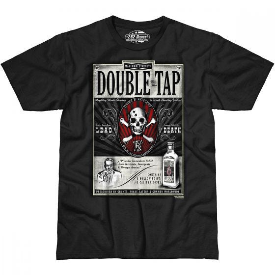 Camiseta negra, diseño Double Tap 7.62