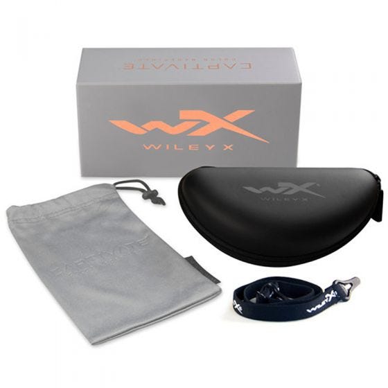 Wiley X WX Wave Glasses - Captivate Polarized Blue Mirror Lens / Matte Black Frame