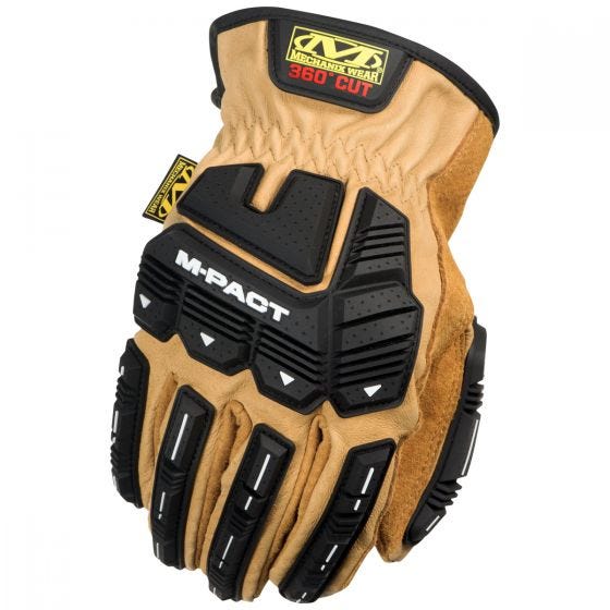 Mechanix Wear CR5 M-Pact Leather Driver Gloves Black/Brown