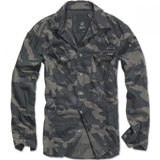 Camisa Brandit entallada en Dark Camo