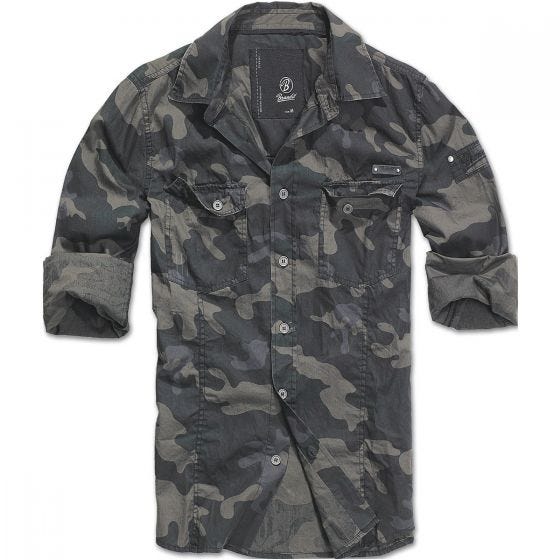 Camisa Brandit entallada en Dark Camo