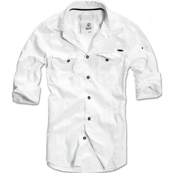 Camisa Brandit entallada en blanco