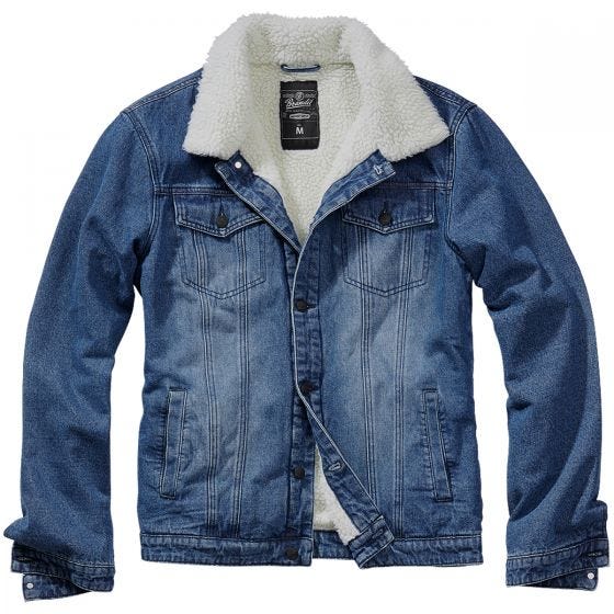 Brandit Sherpa Denim Jacket Blue/Off White