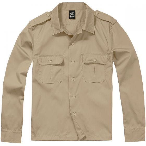 Camisa de manga larga Brandit US en beige