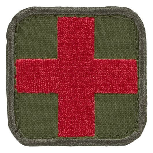 Parche con símbolo médico Condor en Olive Drab / rojo