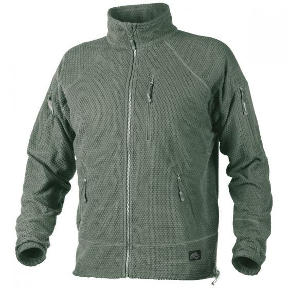 Chaqueta con forro polar de rejilla Helikon Alpha Tactical en Foliage Green