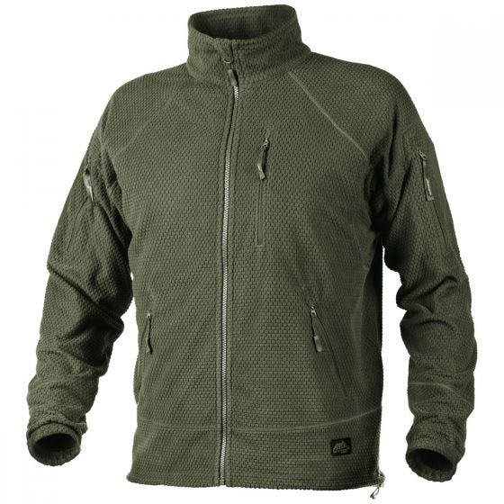 Chaqueta con forro polar de rejilla Helikon Alpha Tactical en Olive Green