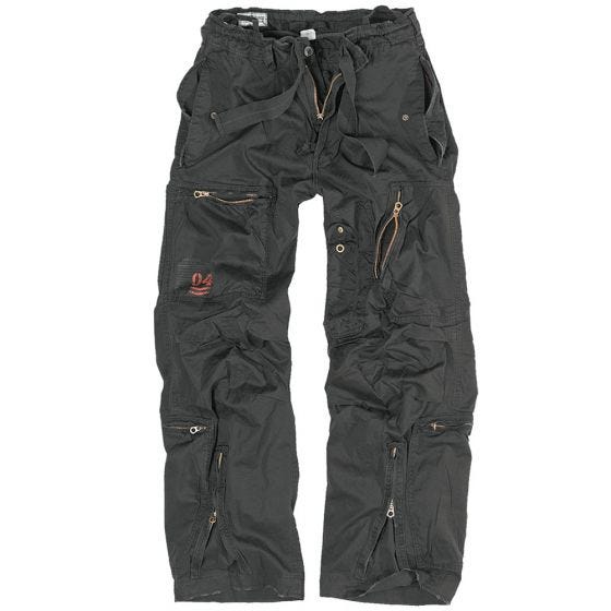 Pantalones de estilo cargo Surplus Infantry en negro