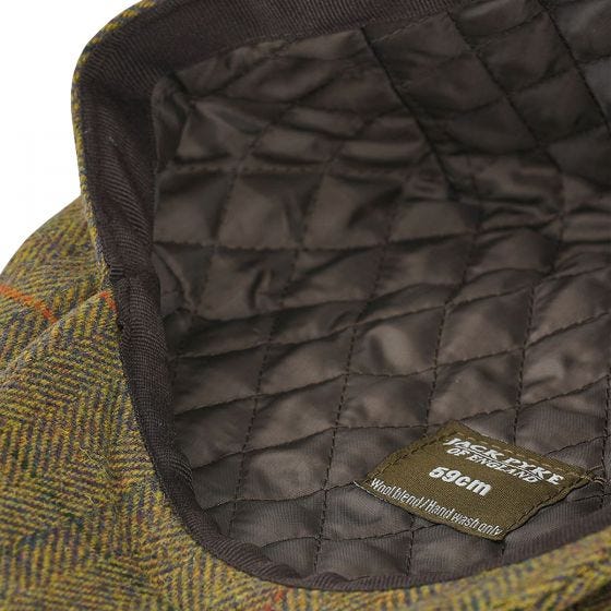 Boina de cuadros de mezcla de lanas Jack Pyke en Tweed Brown