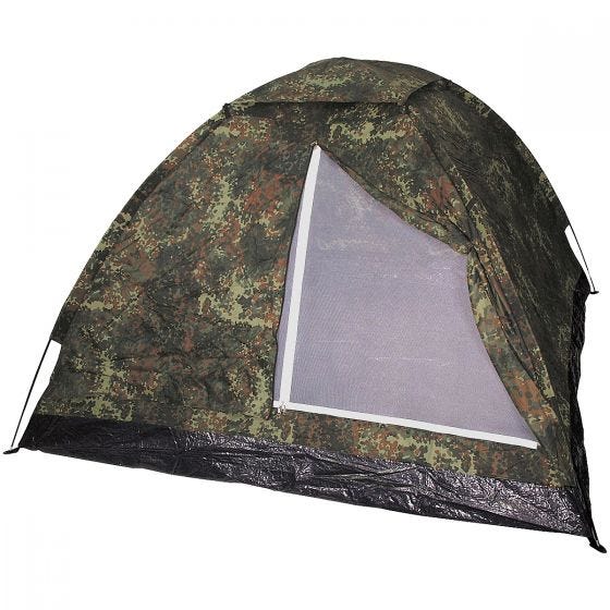 Tienda de campaña iglú MFH para 3 personas con red antimosquitos en Flecktarn