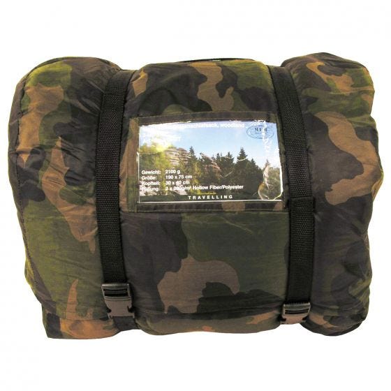 Saco de dormir MFH Israeli Pilot en Woodland Camo