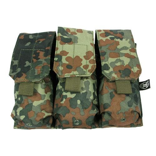 Portacargador triple MFH M4/M16 con sistema MOLLE en Flecktarn