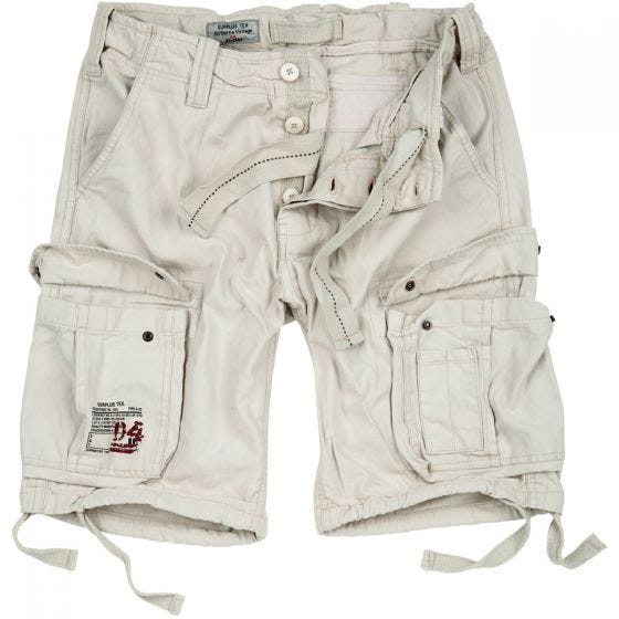 Pantalones cortos Surplus Airborne Vintage lavados a la piedra en Off-White