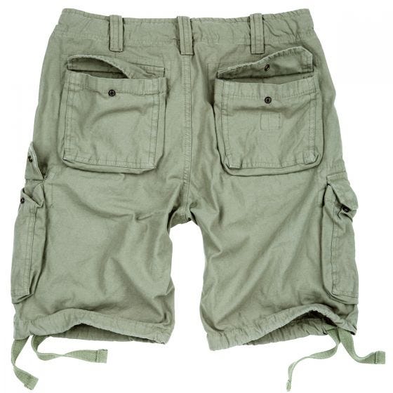 Pantalones cortos Surplus Airborne Vintage lavados a la piedra en Light Olive