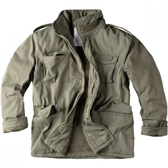 Chaqueta de invierno Surplus Paratrooper en verde oliva desgastado