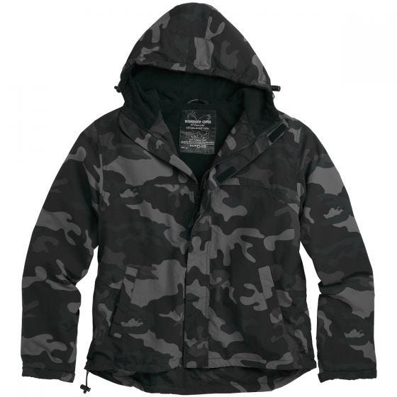 Chaqueta cortavientos con cremallera Surplus en Black Camo