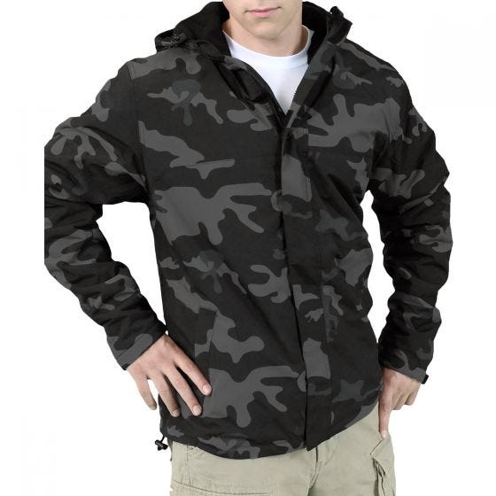 Chaqueta cortavientos con cremallera Surplus en Black Camo