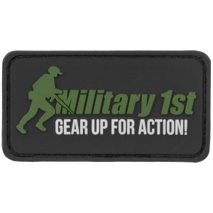 Parche Military 1st Gear Up For Action en negro/blanco/verde
