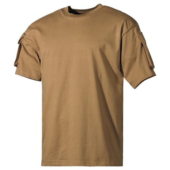 Camisa de manga corta MFH US Con bolsillos en las mangas - Coyote