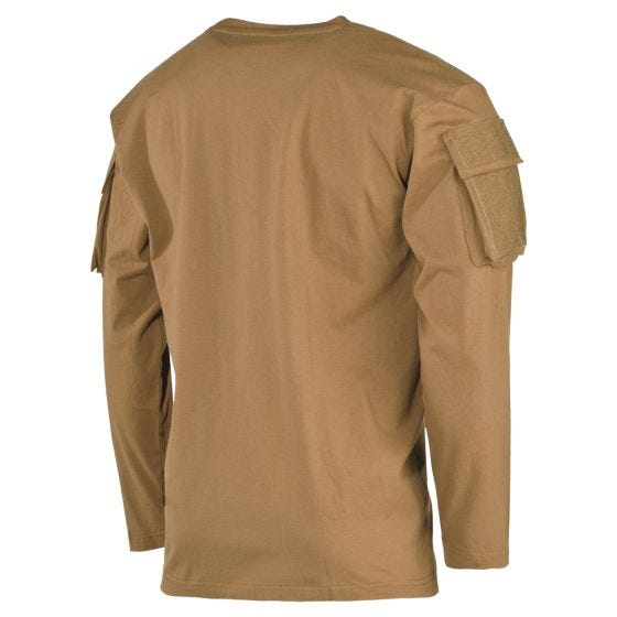 Camiseta de manga larga MFH US Con bolsillos en las mangas - Coyote
