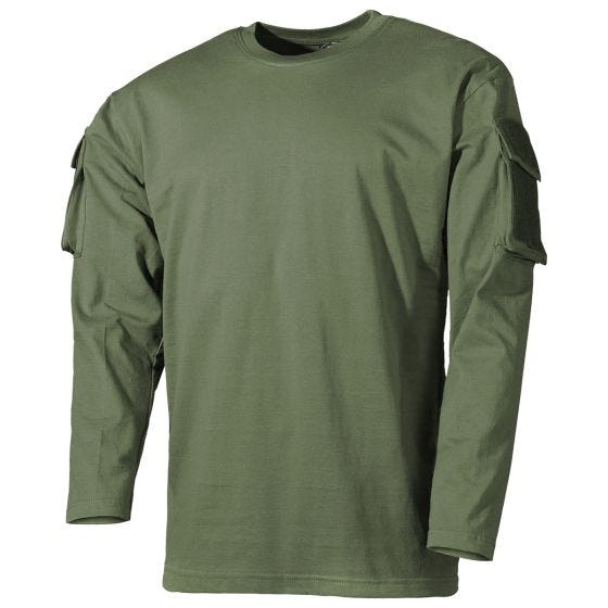 Camiseta de manga larga MFH US Con bolsillos en las mangas - OD Green