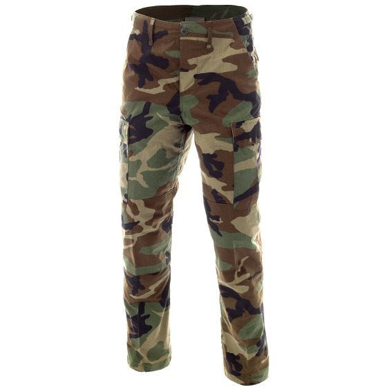 Pantalones MFH BDU Combat de Ripstop en Woodland