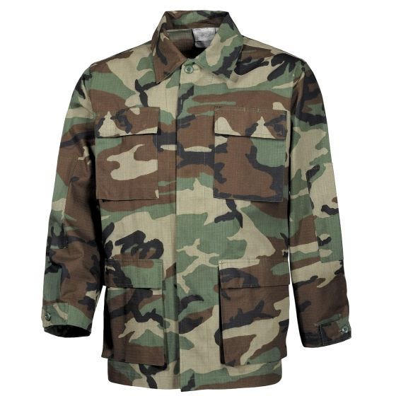Cazadora de campaña MFH US BDU Ripstop - Woodland Camo