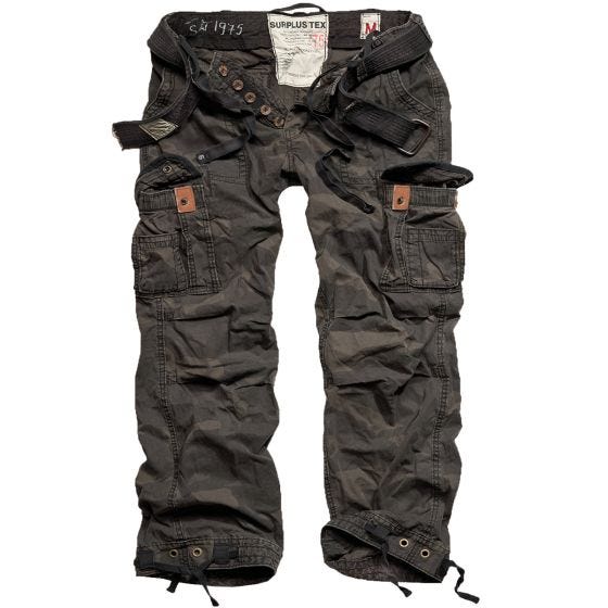Pantalones Surplus Premium Vintage en Black Camo