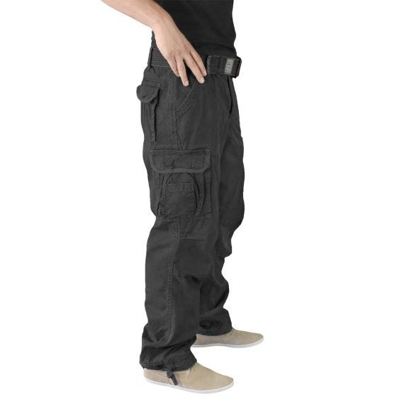Pantalones Surplus Premium Vintage en negro