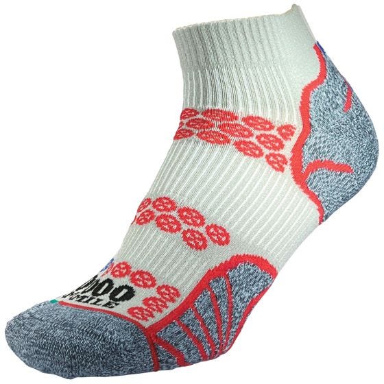 Calcetines 1000 Mile Lite Anklet Repreve Double Layer - Plata/Rojo