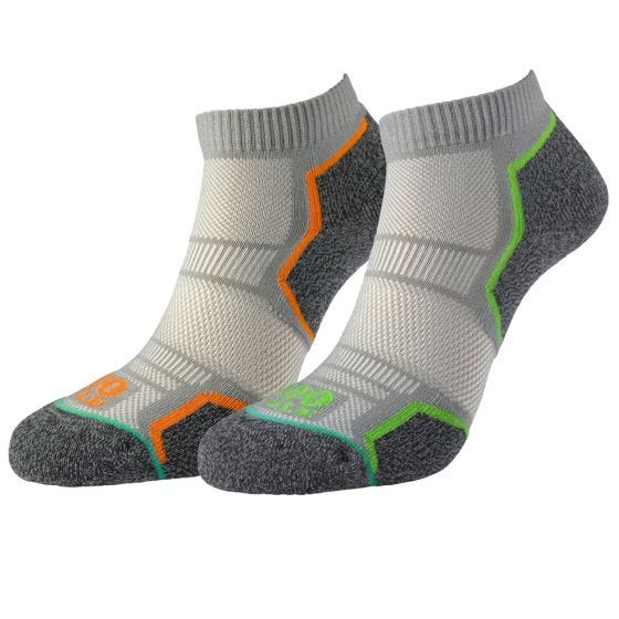 Calcetines 1000 Mile Run Anklet Repreve Single Layer 2 paquetes - Plata / Gris