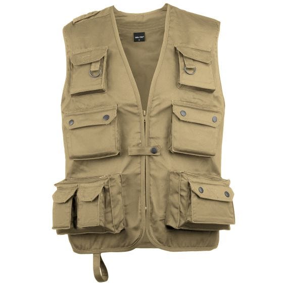 Chaleco de pesca Mil-Tec en caqui