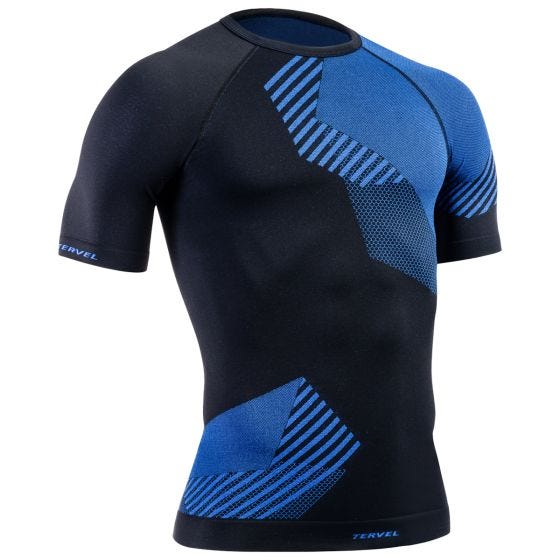 Camiseta de manga corta Tervel Optiline en negro / azul