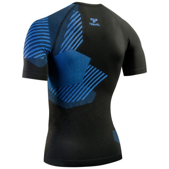 Camiseta de manga corta Tervel Optiline en negro / azul