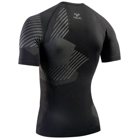 Camiseta de manga corta Tervel Optiline en negro / gris