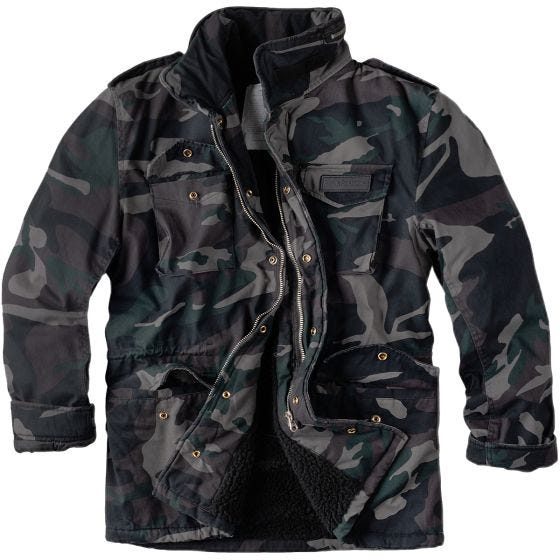 Chaqueta de invierno Surplus Paratrooper en Black Camo Washed