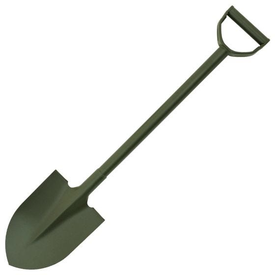 Pala de acero MFH Type I Jeep con mango en D en OD Green