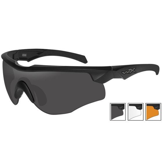 Gafas Wiley X WX Rogue Comm con lentes ahumadas + transparentes + naranja claro y montura en negro mate