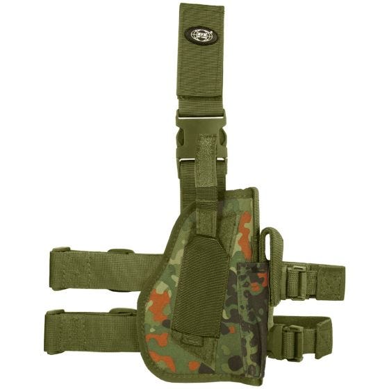 Funda de pistola para pierna derecha MFH en Flecktarn