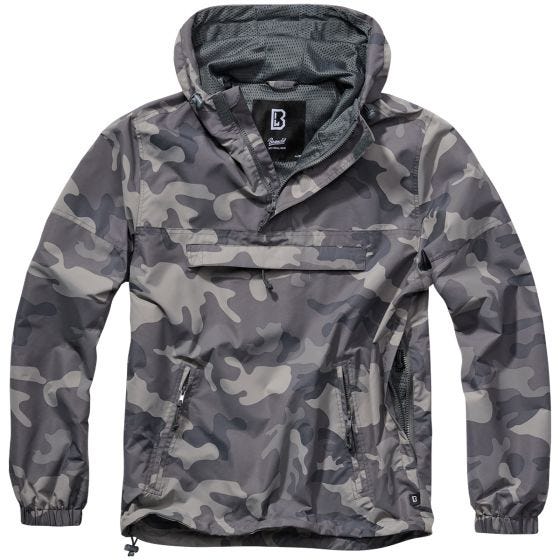 Chaqueta cortavientos ligera Brandit en Grey Camo