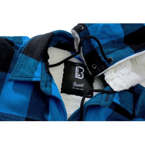 Chaqueta Brandit Lumber Hooded - Negro / Azul