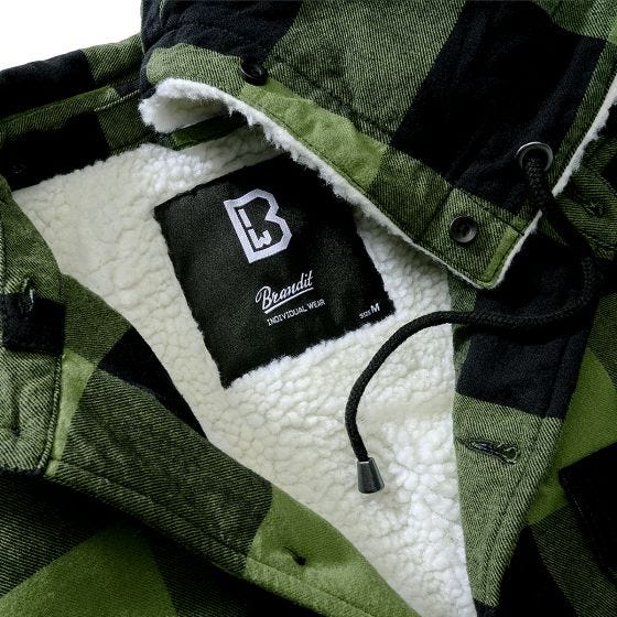 Chaqueta Brandit Lumber Hooded - Negro / Oliva