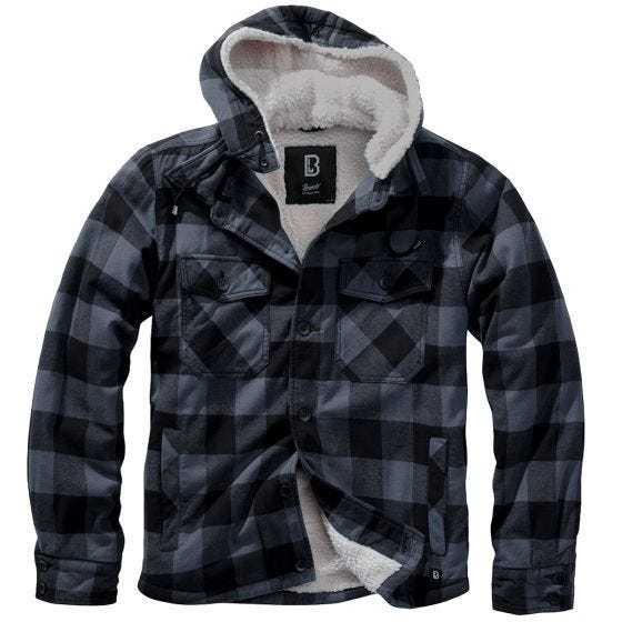 Chaqueta Brandit Lumber Hooded - Negro / Gris